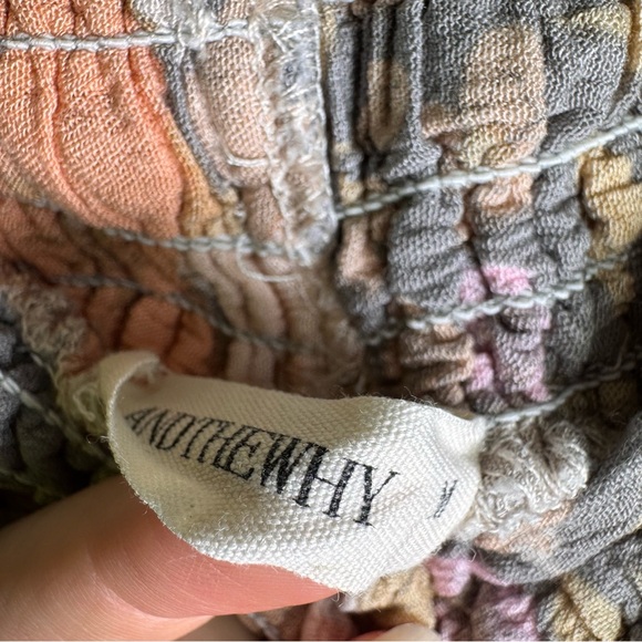 Andthewhy rayon floral stretch waistband open slit pants size M Pit - Picture 6 of 10